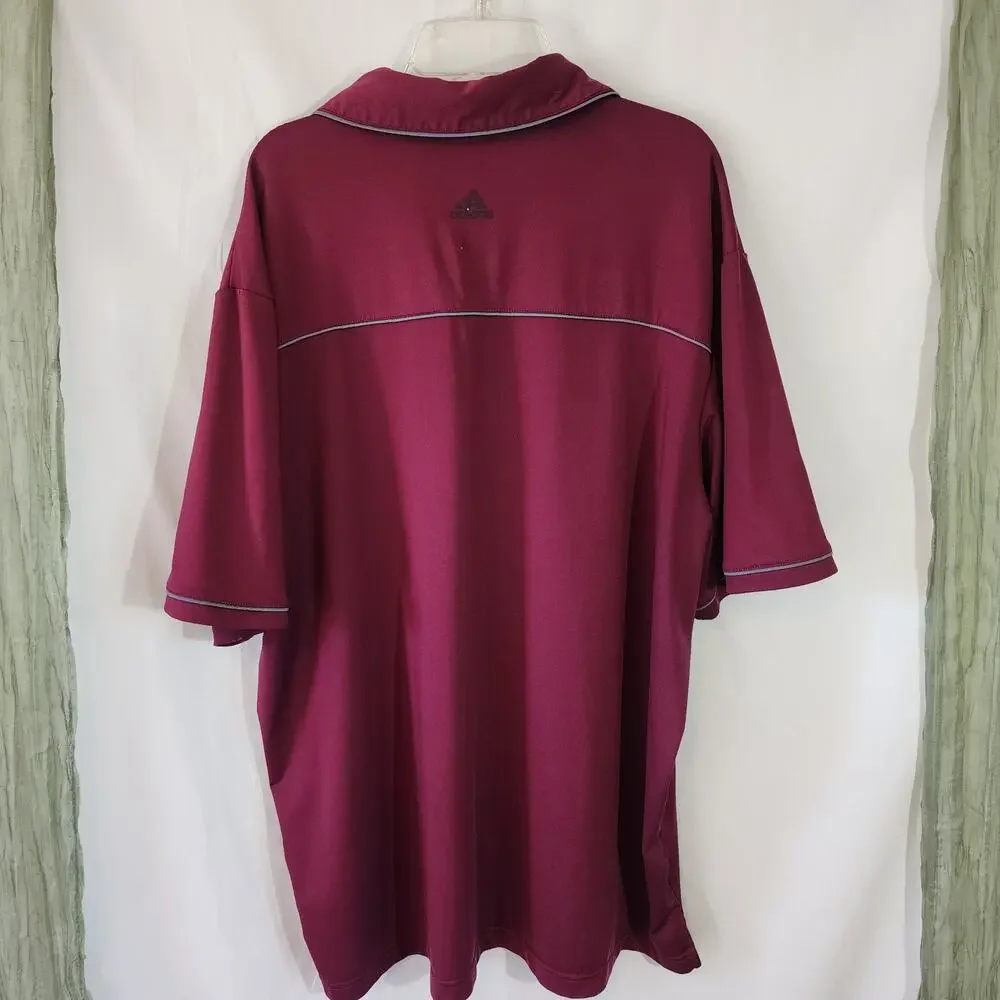 Adidas Pure Motion Men's Athletic Golf Short Sleeves Polo Shirt Maroon Size XL